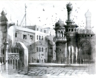 Painting titled "mecca_masjid01.jpg" by Kishore Singh, Original Artwork, Oil