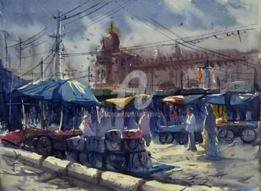 Painting titled "Hyderabad22" by Kishore Singh, Original Artwork, Oil