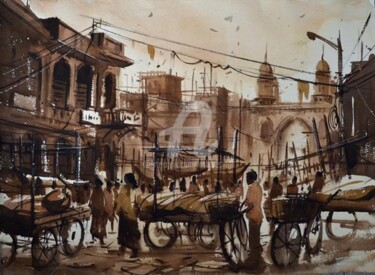 Peinture intitulée "Hyderabad25" par Kishore Singh, Œuvre d'art originale, Huile