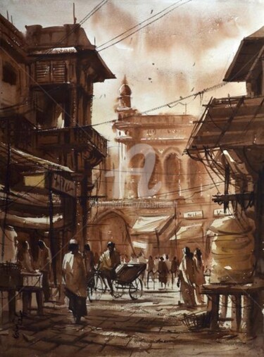 Peinture intitulée "Hyderabad24" par Kishore Singh, Œuvre d'art originale, Huile