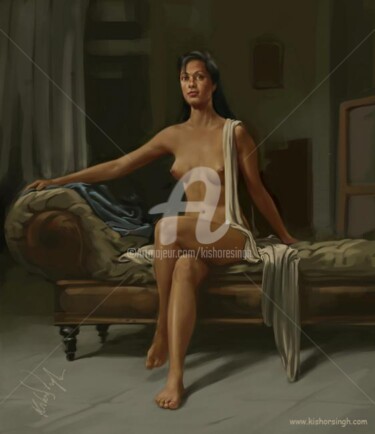 Digital Arts titled "Nude_Front" by Kishore Singh, Original Artwork, Other