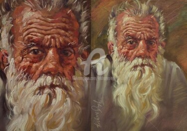 Painting titled "OldMan02.jpg" by Kishore Singh, Original Artwork, Oil