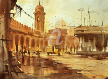 Painting titled "mozamjahi-market05a…" by Kishore Singh, Original Artwork