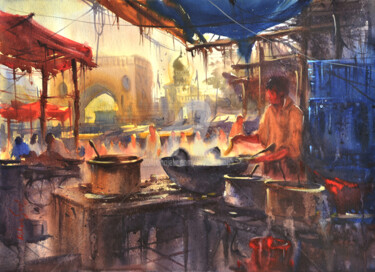 Painting titled "local-flavours.jpg" by Kishore Singh, Original Artwork, Watercolor