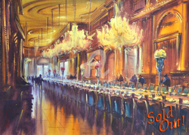 Painting titled "world-s-largest-din…" by Kishore Singh, Original Artwork, Watercolor