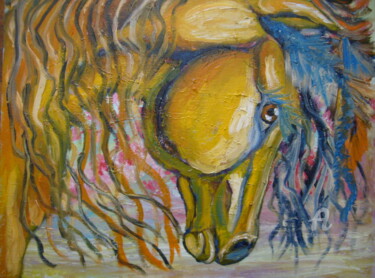 Картина под названием "Картина с лошадью "…" - Natalia Кislitsa, Подлинное произведение искусства, Масло