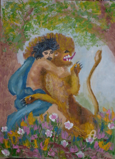 Картина под названием "Painting "Samson: T…" - Natalia Кislitsa, Подлинное произведение искусства, Масло