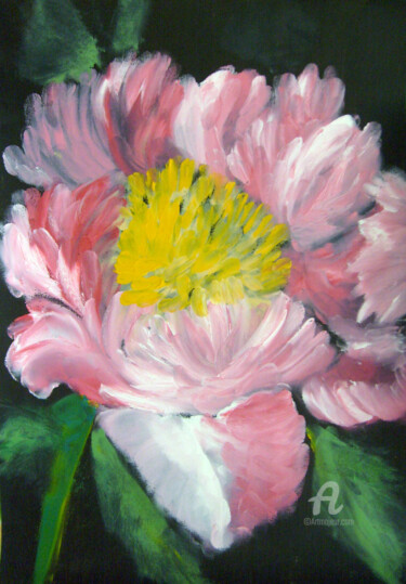 Картина под названием "розовый пион" - Natalia Кislitsa, Подлинное произведение искусства, Масло