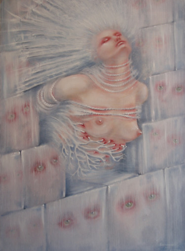 Картина под названием "The Snow Queen" - Svetlana Kislyachenko, Подлинное произведение искусства, Масло Установлен на Деревя…