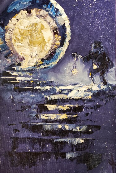 Pintura intitulada ""Звездный путь"" por Kira Vishnevskya, Obras de arte originais, Óleo