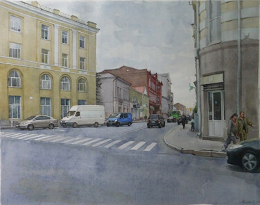 Картина под названием ""Улица Кооперативна…" - Елена Кизаева, Подлинное произведение искусства, Акварель