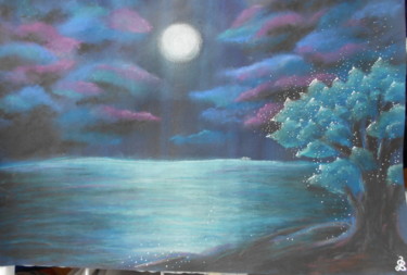 Painting titled "Midnight" by Danijela Nela Babin, Original Artwork, Pastel