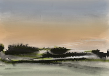 Printmaking titled "Les Dunes" by Kizou Dumas, Original Artwork, Digital Print