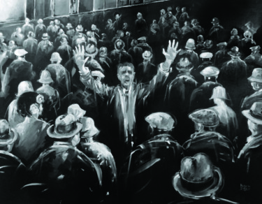 Pittura intitolato "The Crowd" da Kizou Dumas, Opera d'arte originale, Olio