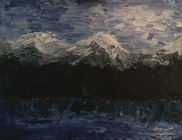 Painting titled "Abstract Mountains…" by Kj Burk, Original Artwork, Acrylic