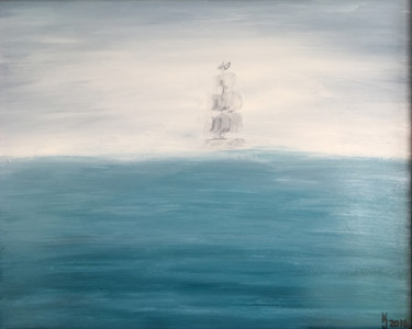 Painting titled "Out of the Fog | Or…" by Kj Burk, Original Artwork, Acrylic