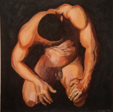 Malerei mit dem Titel "Male  nude" von Kevin Kane, Original-Kunstwerk