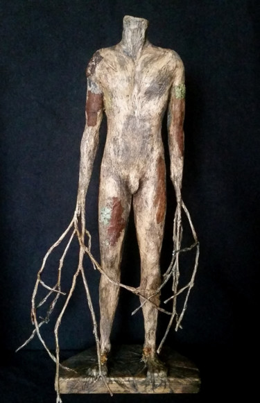 Escultura intitulada "Déforestation (séri…" por Karine Krynicki, Obras de arte originais, Papel machê