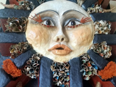 Sculptuur getiteld "Soleil" door Karine Krynicki, Origineel Kunstwerk, Papier maché