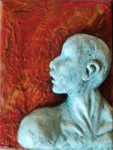 Peinture intitulée "Homme bleu" par Karine Krynicki, Œuvre d'art originale, Huile