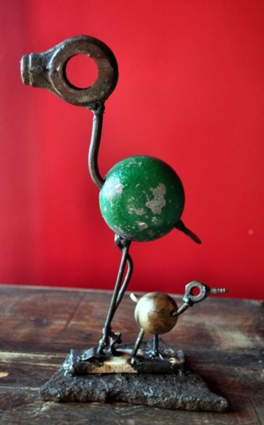 Sculpture titled "Maman! J'ai vu un p…" by Karine Krynicki, Original Artwork