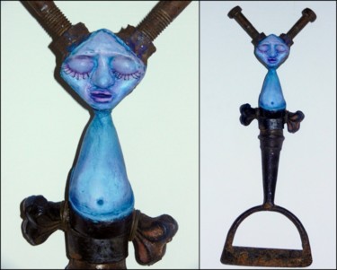 Sculpture titled "L'endormie (ou le m…" by Karine Krynicki, Original Artwork, Mixed Media