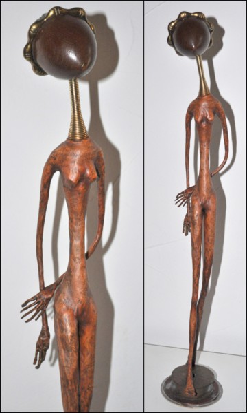 Sculpture titled "Femme" by Karine Krynicki, Original Artwork, Mixed Media