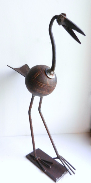 Sculpture intitulée "Le pétanquet" par Karine Krynicki, Œuvre d'art originale