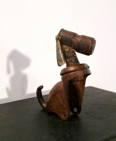 Sculpture intitulée "Chien métal (2)" par Karine Krynicki, Œuvre d'art originale, Métaux