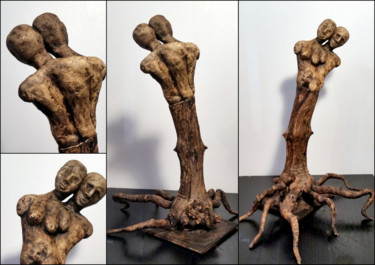Sculpture intitulée "racines d'amour" par Karine Krynicki, Œuvre d'art originale, Papier