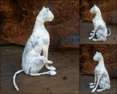 Sculpture titled "Cat" by Karine Krynicki, Original Artwork, Paper