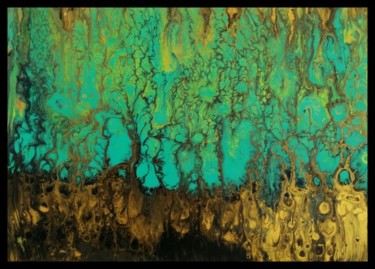 Painting titled "forêt bleu" by Kalhan-Inspiration, Original Artwork, Acrylic Mounted on Wood Stretcher frame