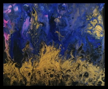 Peinture intitulée "feu-dans-la-nuit." par Kalhan-Inspiration, Œuvre d'art originale, Acrylique