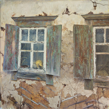 Malerei mit dem Titel "Окна." von Iurii Klapoukh, Original-Kunstwerk, Öl