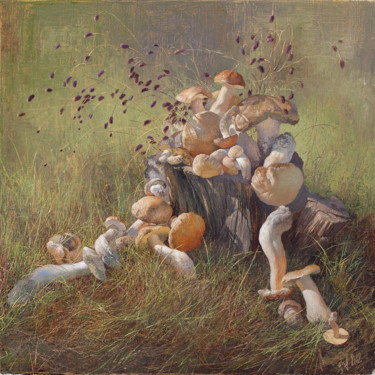 Malerei mit dem Titel "Грибы." von Iurii Klapoukh, Original-Kunstwerk, Öl