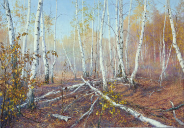 Schilderij getiteld "Белое и золотое." door Iurii Klapoukh, Origineel Kunstwerk, Olie