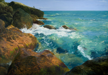 Painting titled "Море." by Iurii Klapoukh, Original Artwork, Oil