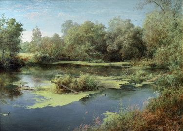 「Река Северский Доне…」というタイトルの絵画 Юрий Клапоухによって, オリジナルのアートワーク, オイル