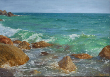 Painting titled "Море12." by Iurii Klapoukh, Original Artwork, Oil
