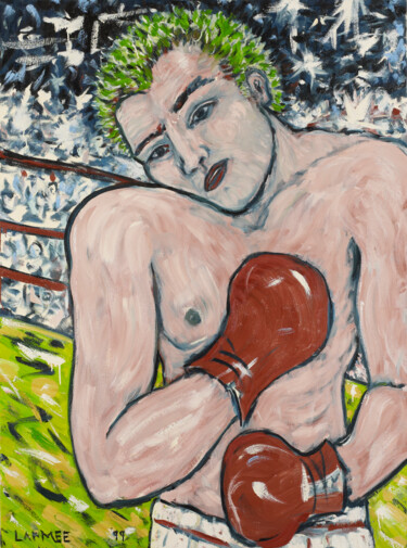 Peinture intitulée "Kevin Larmee_Boxer_…" par Kevin Larmee, Œuvre d'art originale, Huile