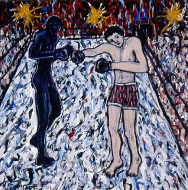 Painting titled "Boxers" by Kevin Larmee, Original Artwork