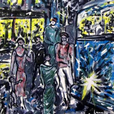 Pintura intitulada "Street Scene" por Kevin Larmee, Obras de arte originais