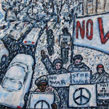 Drawing titled "No War!" by Kevin Larmee, Original Artwork