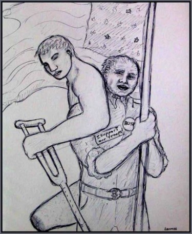 Drawing titled "Crutch" by Kevin Larmee, Original Artwork