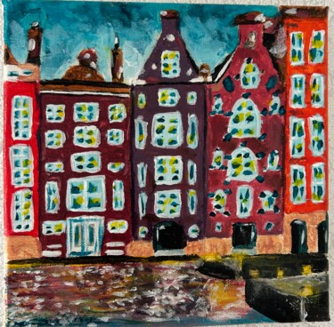 Картина под названием "Amsterdam" - Klaudia Dudek, Подлинное произведение искусства, Акрил Установлен на Деревянная рама для…