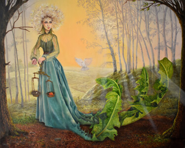 Картина под названием "No title" - Klaudia Karasek, Подлинное произведение искусства, Масло Установлен на Деревянная рама дл…