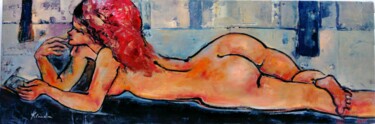 Pintura titulada "Nude" por Klaudia Neuhardt, Obra de arte original, Oleo Montado en Panel de madera
