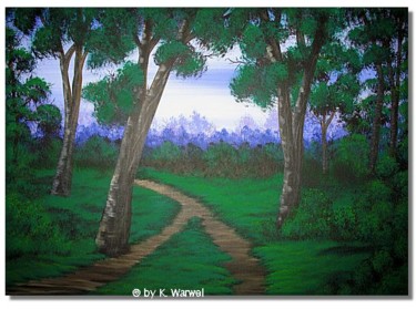 Malerei mit dem Titel "Forest ~ Painting /…" von Klaudia Warwel, Original-Kunstwerk, Öl