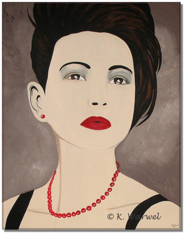 Painting titled "Scarlett - acrylic…" by Klaudia Warwel, Original Artwork, Oil