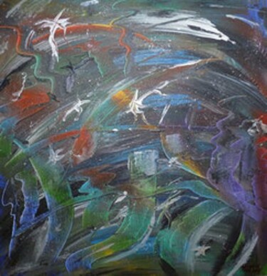 Malerei mit dem Titel "MEERESGRUND" von Klaus-Dieter Leonhardt, Original-Kunstwerk, Acryl